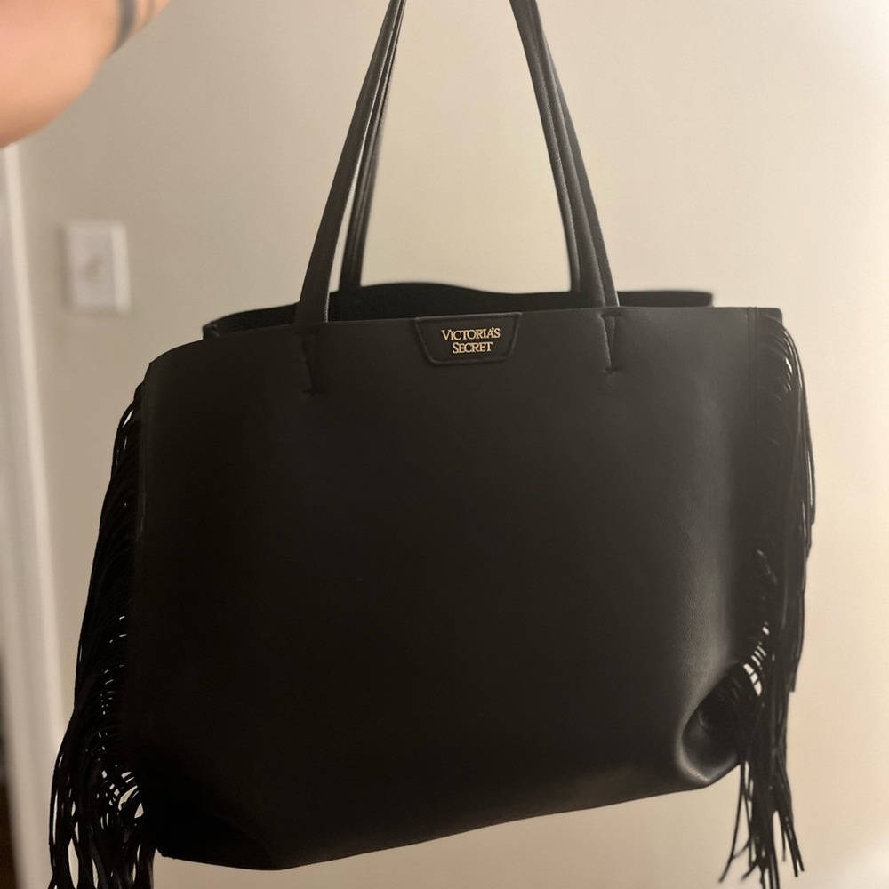 Victoria's Secret Black Fringe Tote